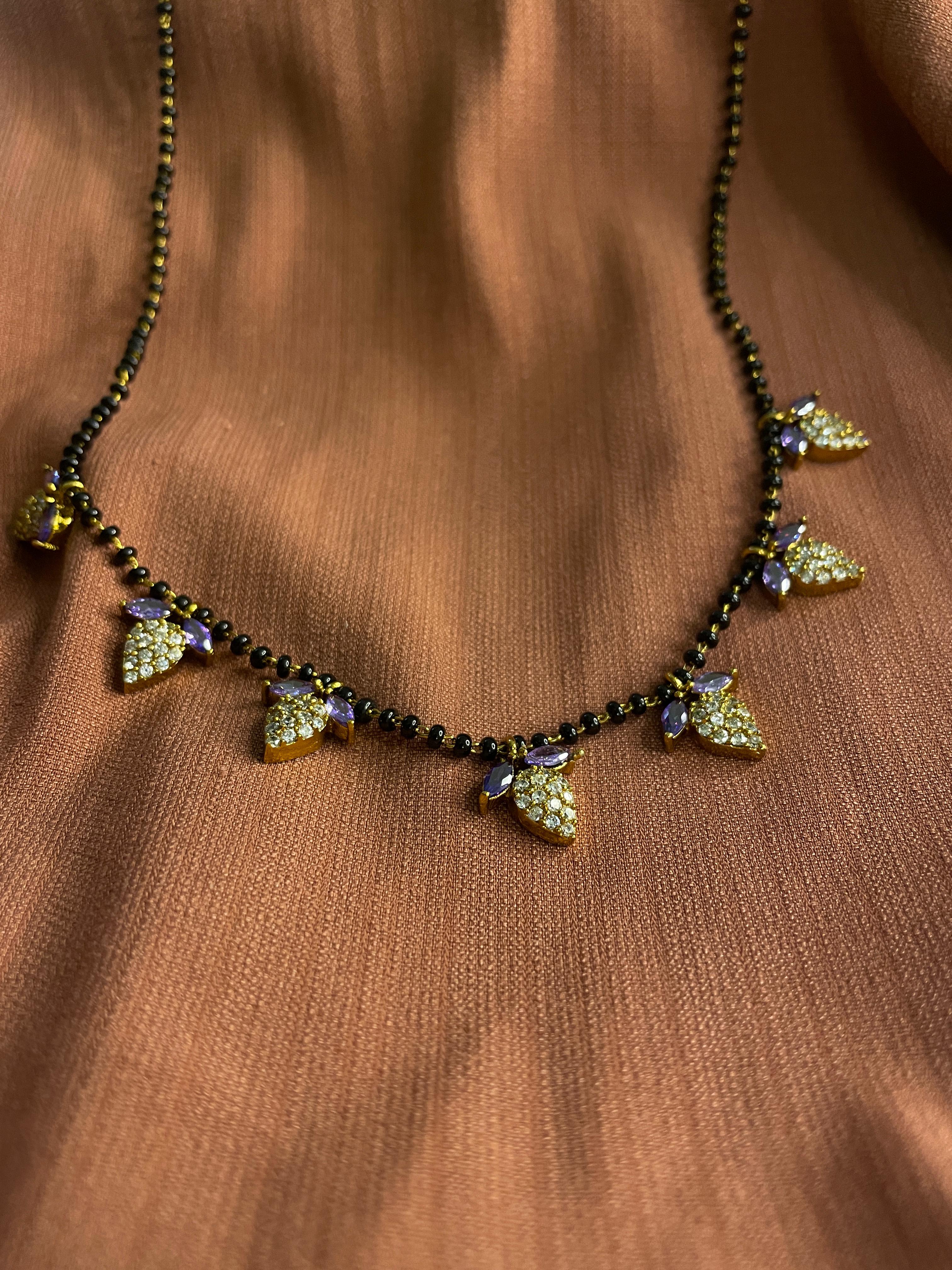 Karimani with lavender white stone leaf set